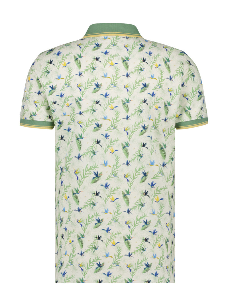 Fish Named Fred Hummingbird Floral Polo