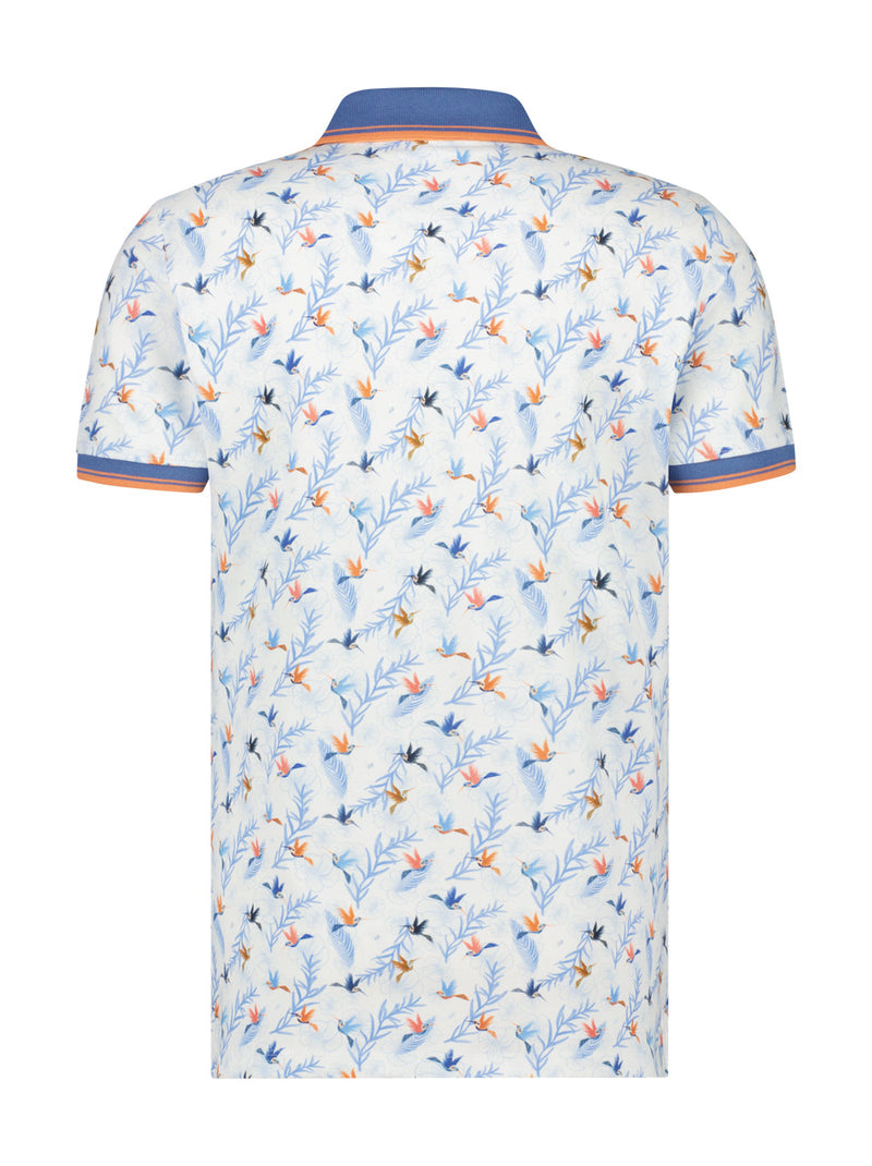 Fish Named Fred Hummingbird Floral Polo