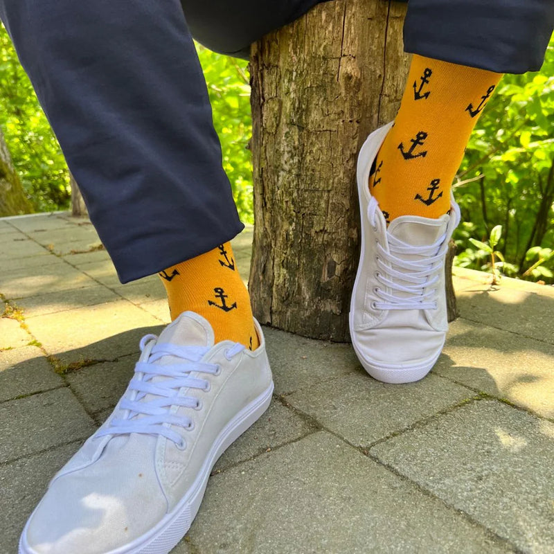 Swole Panda Yellow Anchor Socks