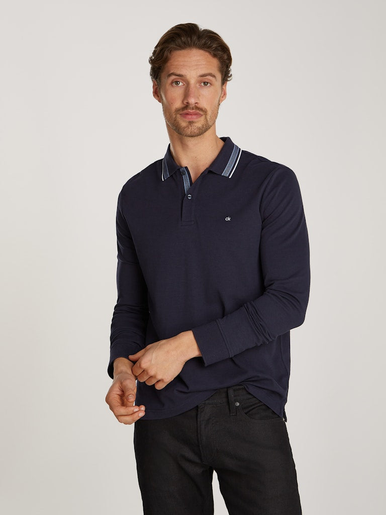 Calvin Klein Stretch Pique Tip LS Polo