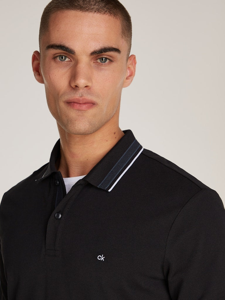 Calvin Klein Stretch Pique Tip LS Polo