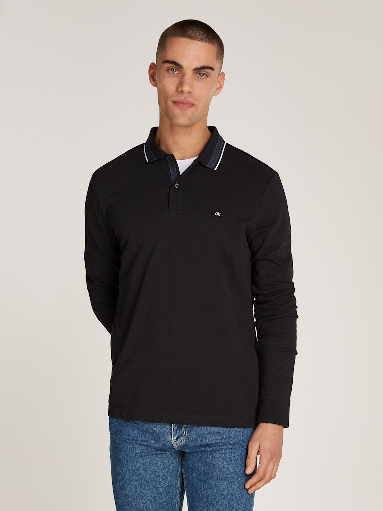 Calvin Klein Stretch Pique Tip LS Polo