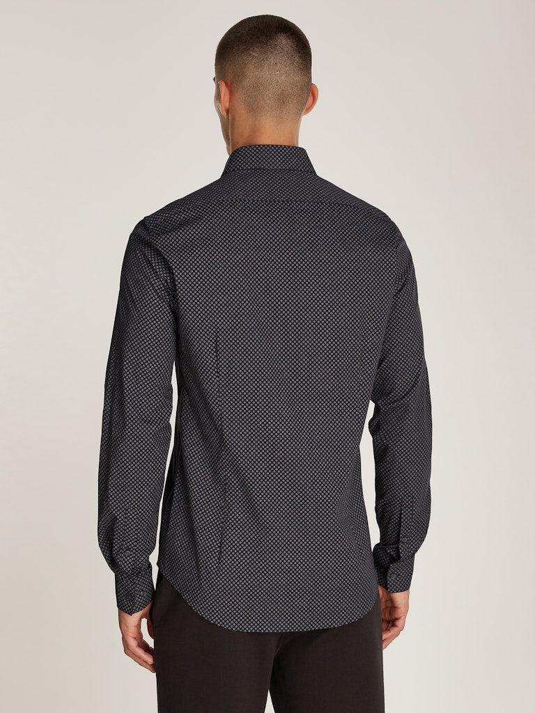 Calvin Klein Poplin Print Slim Shirt