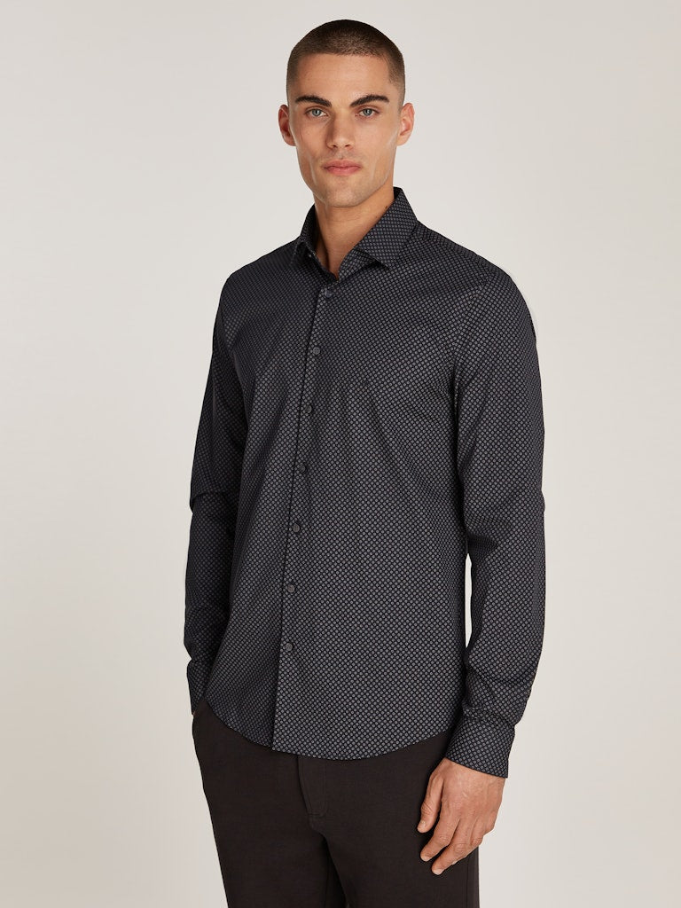 Calvin Klein Poplin Print Slim Shirt