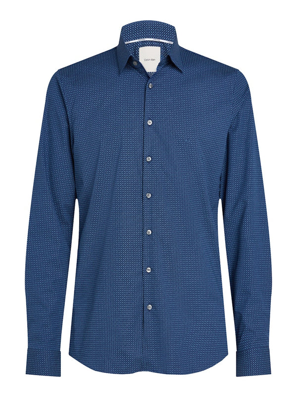 Calvin Klein Poplin Micro Print Slim Shirt