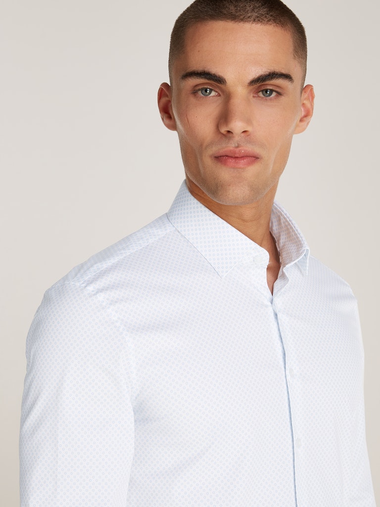 Calvin Klein Poplin Print Slim Shirt