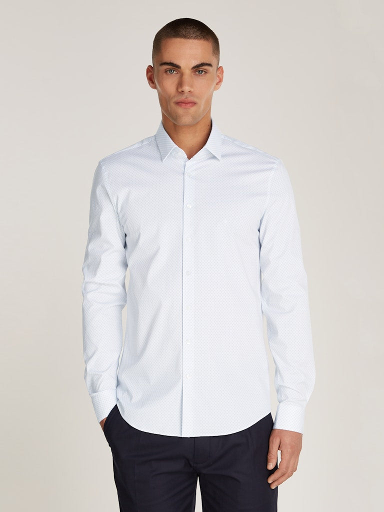 Calvin Klein Poplin Print Slim Shirt