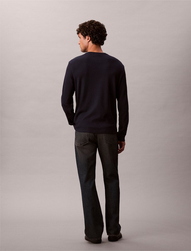 Calvin Klein Jeans LS Waffle Badge Crew Neck