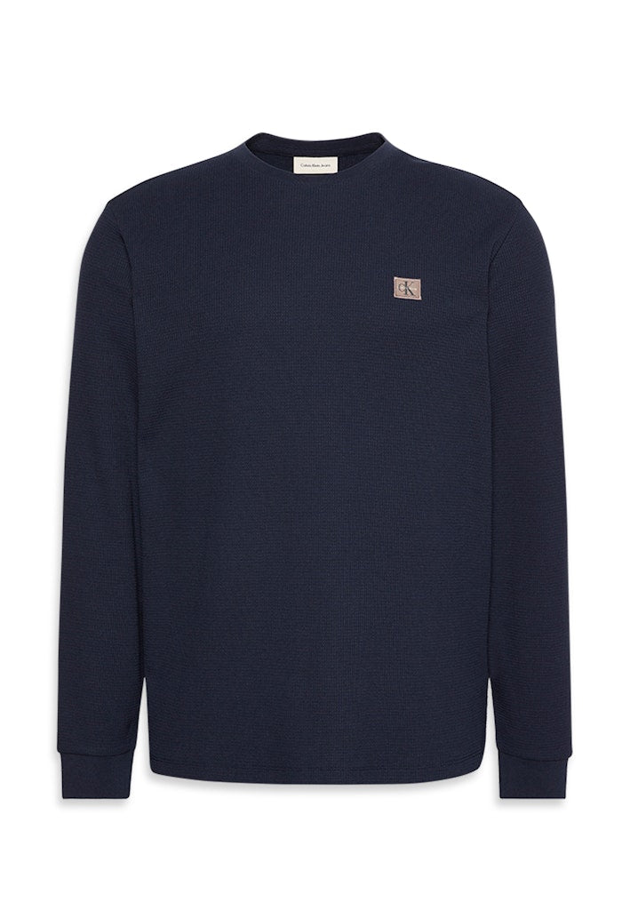 Calvin Klein Jeans LS Waffle Badge Crew Neck