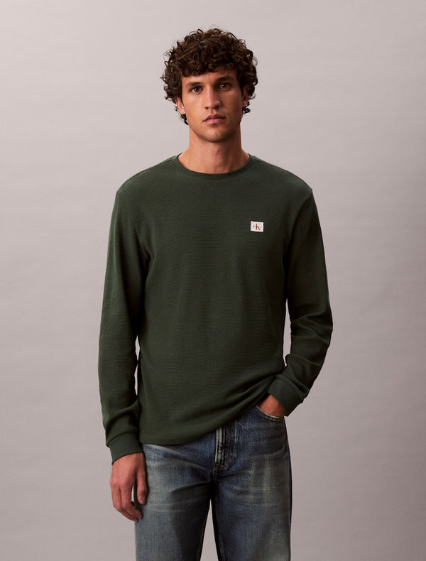 Calvin Klein Jeans LS Waffle Badge Crew Nec