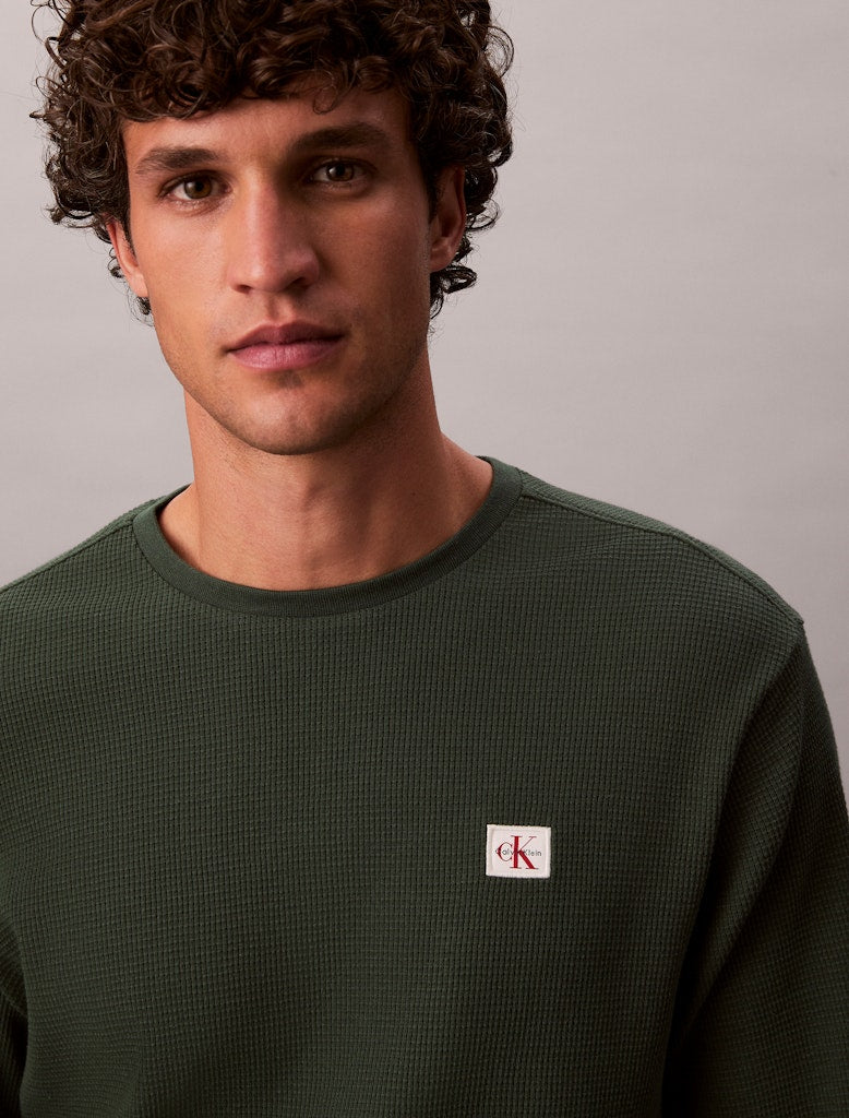 Calvin Klein Jeans LS Waffle Badge Crew Nec