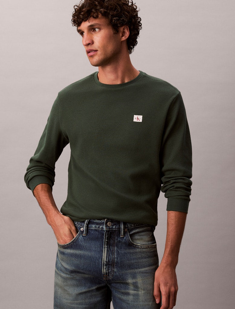 Calvin Klein Jeans LS Waffle Badge Crew Nec