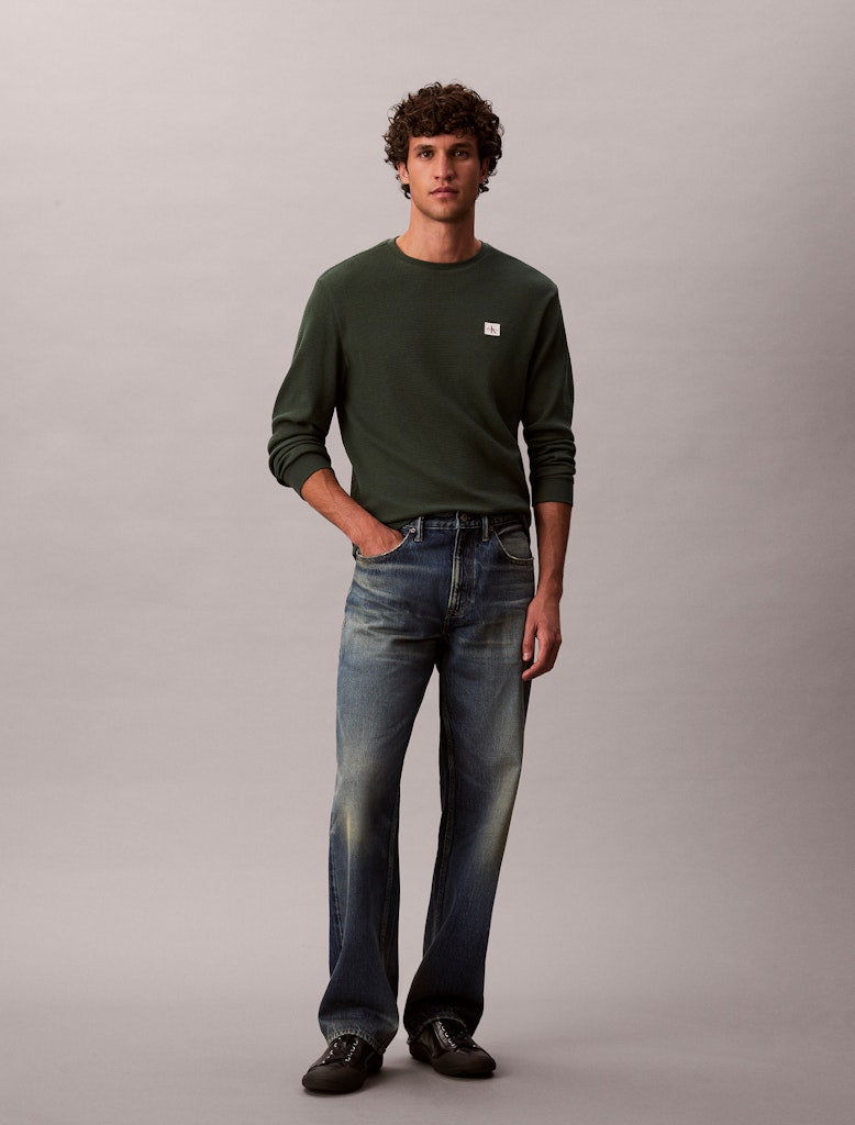 Calvin Klein Jeans LS Waffle Badge Crew Nec