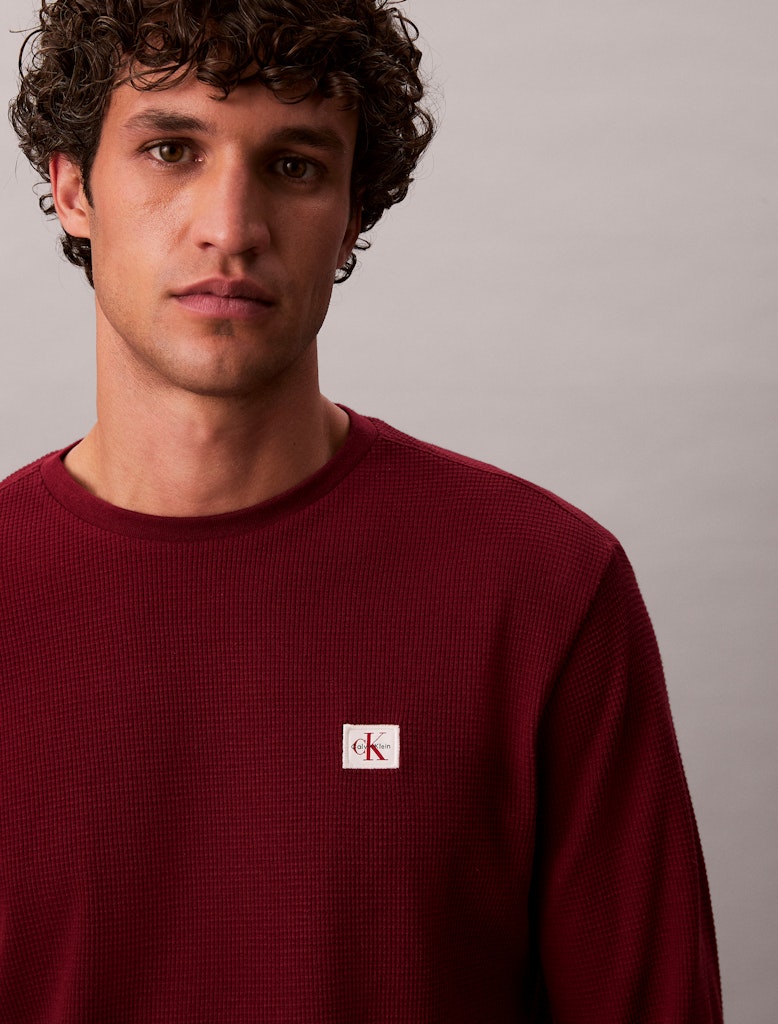 Calvin Klein Jeans LS Waffle Badge Crew Neck