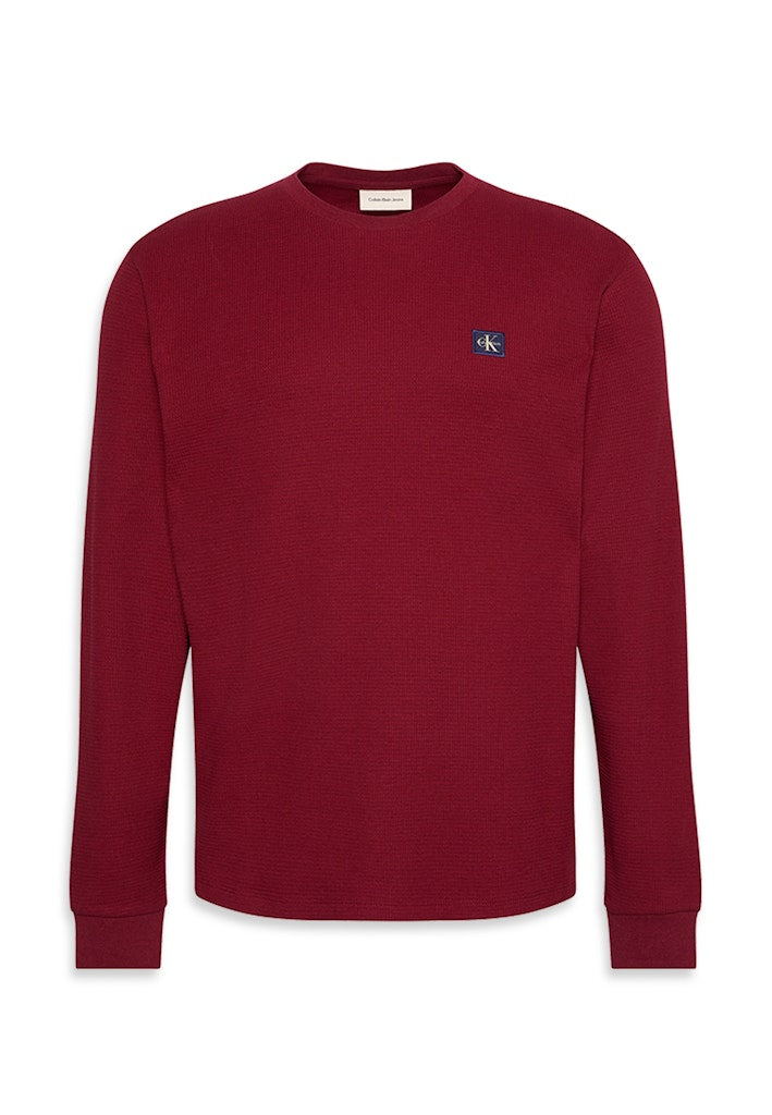 Calvin Klein Jeans LS Waffle Badge Crew Neck