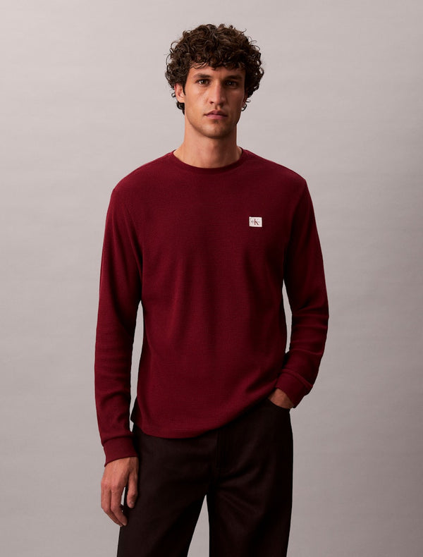 Calvin Klein Jeans LS Waffle Badge Crew Neck