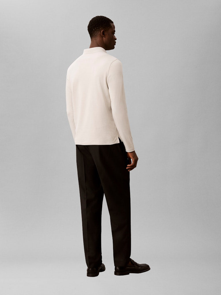 Calvin Klein LS Slim Supima Logo Polo