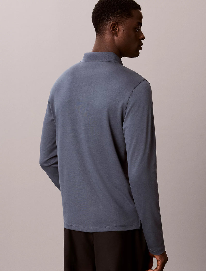 Calvin Klein LS Slim Supima Logo Polo