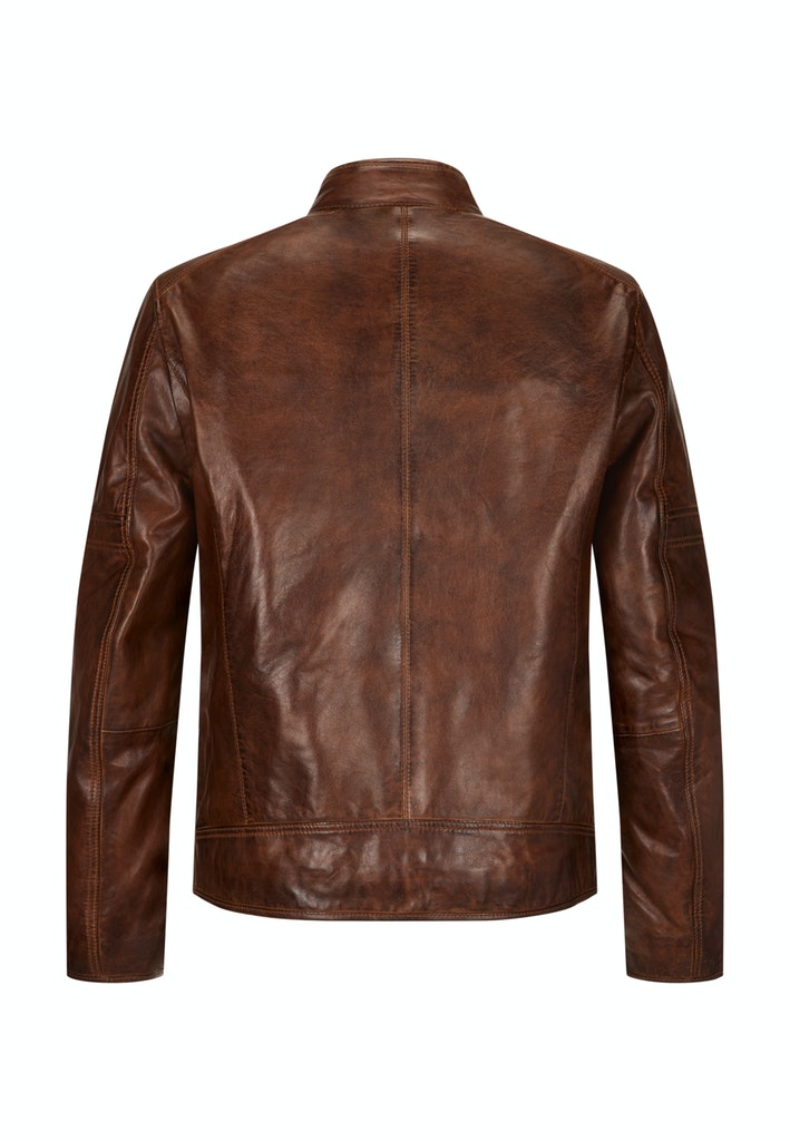 MILESTONE Tom Men's Leather Jacket Brown : Amazon.co.uk: Fashion