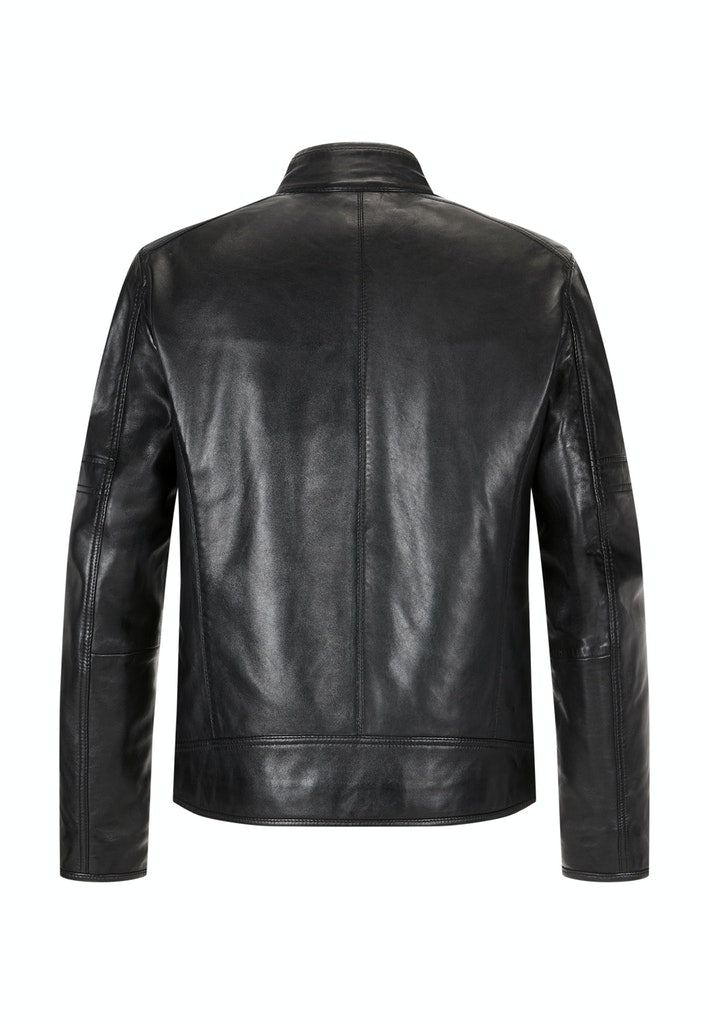 Pelleline Gianni Goose Down Leather Jacket Navy – PellelineshoesRack