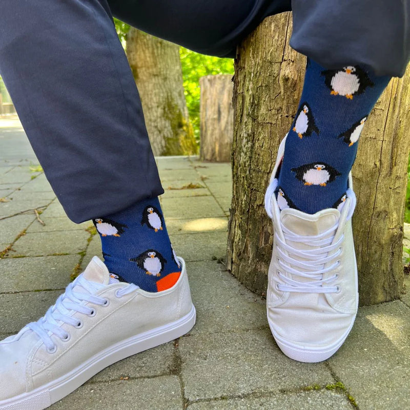 Swole Panda Navy Penguin Socks