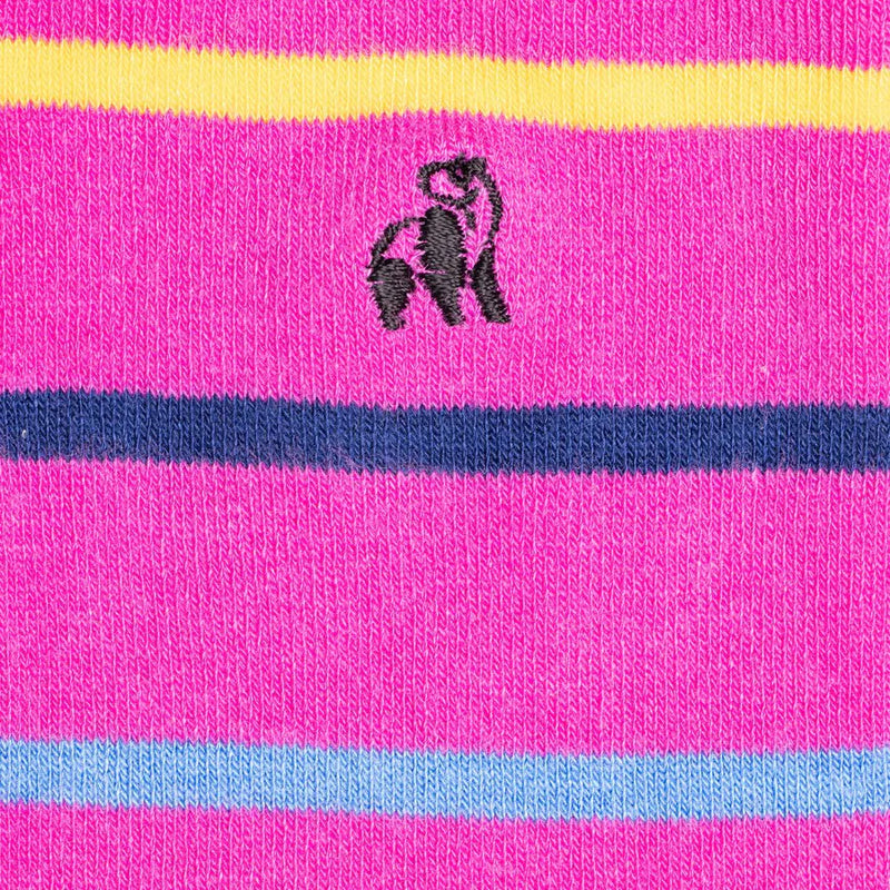 Swole Panda Pink Multi Stripe Socks