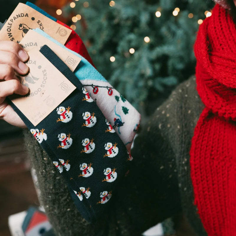 Swole Panda Snowman Socks