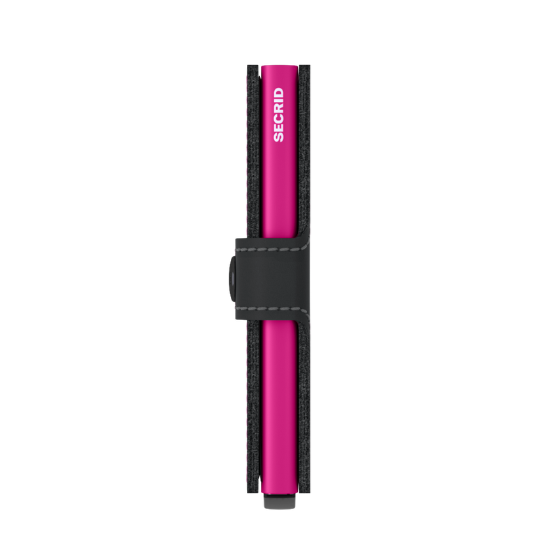 Secrid Matte Miniwallet in Black & Fuchsia