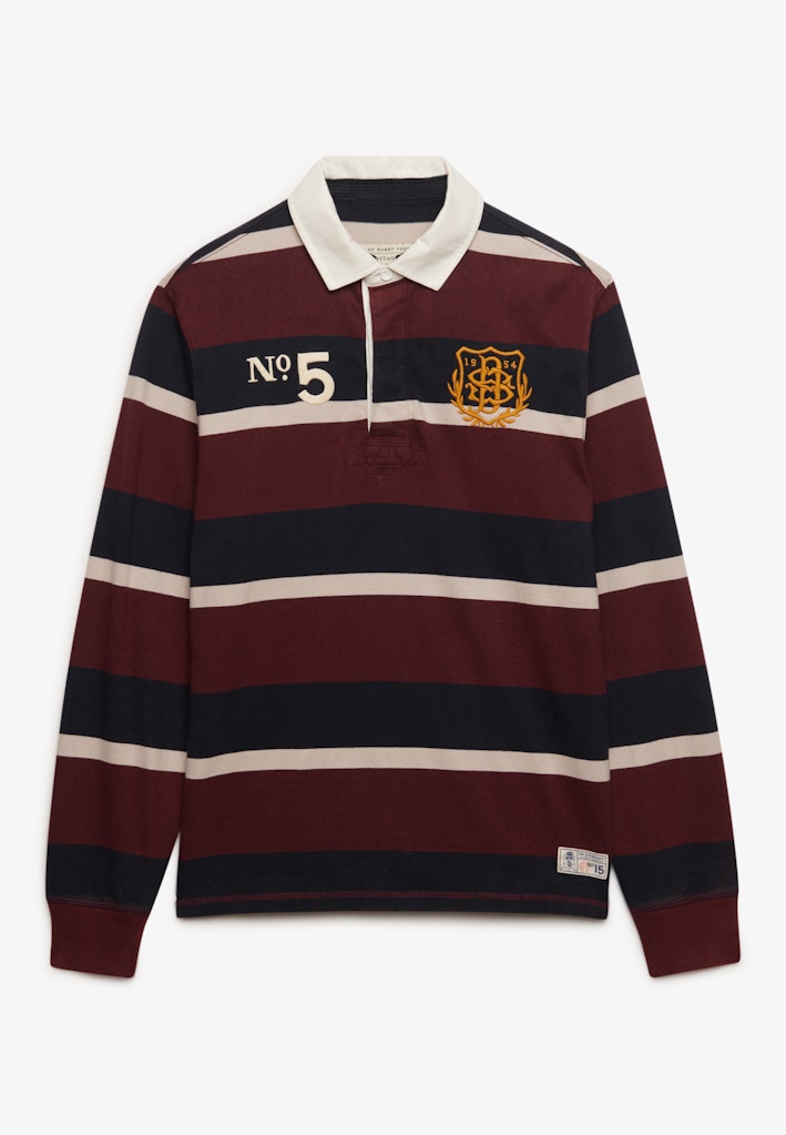 Superdry Double Emblem Stripe Rugby Top