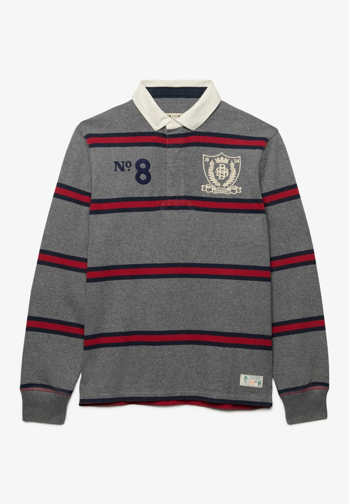 Superdry Double Emblem Stripe Rugby Top