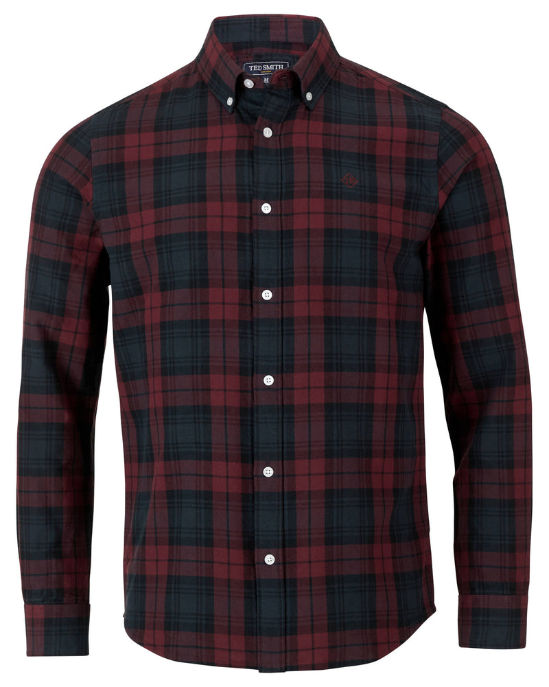 Ted Smith Red Check Bond Shirt