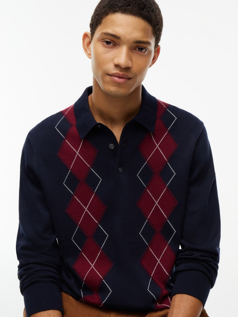 Tommy Hilfiger Argyle LS Knitted Polo