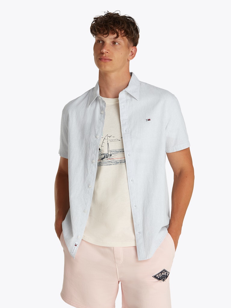 Tommy Jeans Linen Blend Stripe S/S Shirt