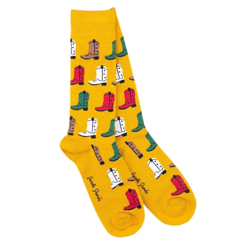 Swole Panda Mustard Cowboy Boot Socks