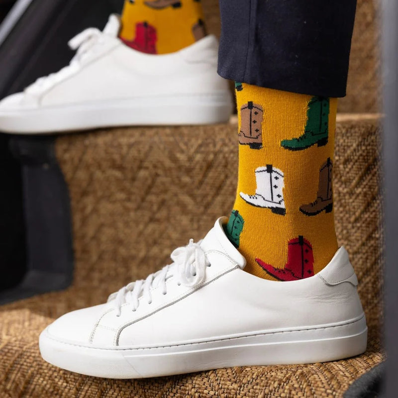 Swole Panda Mustard Cowboy Boot Socks