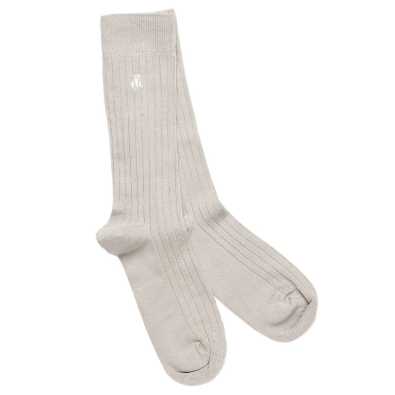 Swole Panda Grey Ribbed Socks