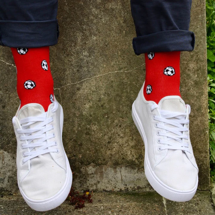 Swole Panda Spotted Red Socks
