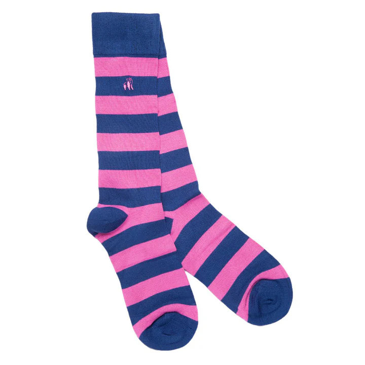 Swole Panda Pink Striped socks